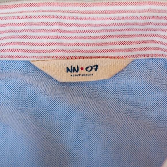NN07 No Nationality Red Striped Button Down Shirt - Picture 2 of 4